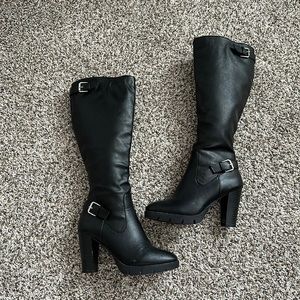 Black knee high boots